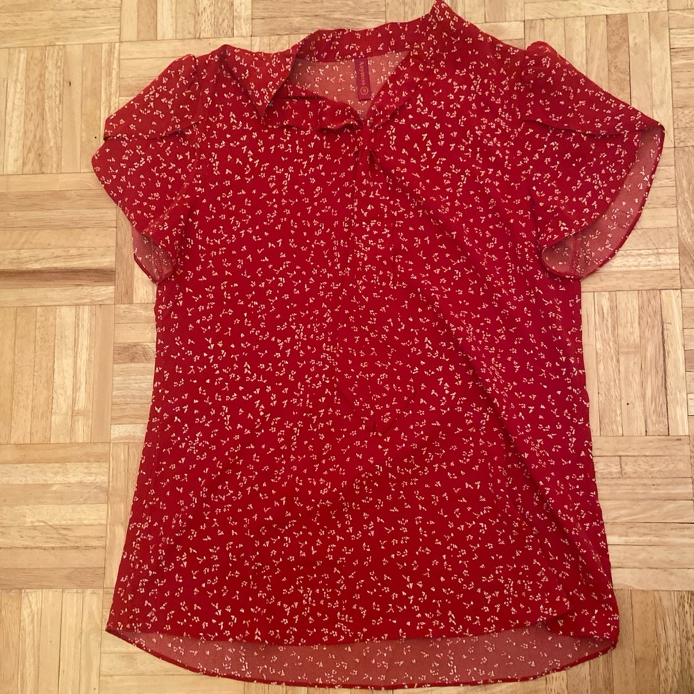 Elegant Red Floral Blouse for Women